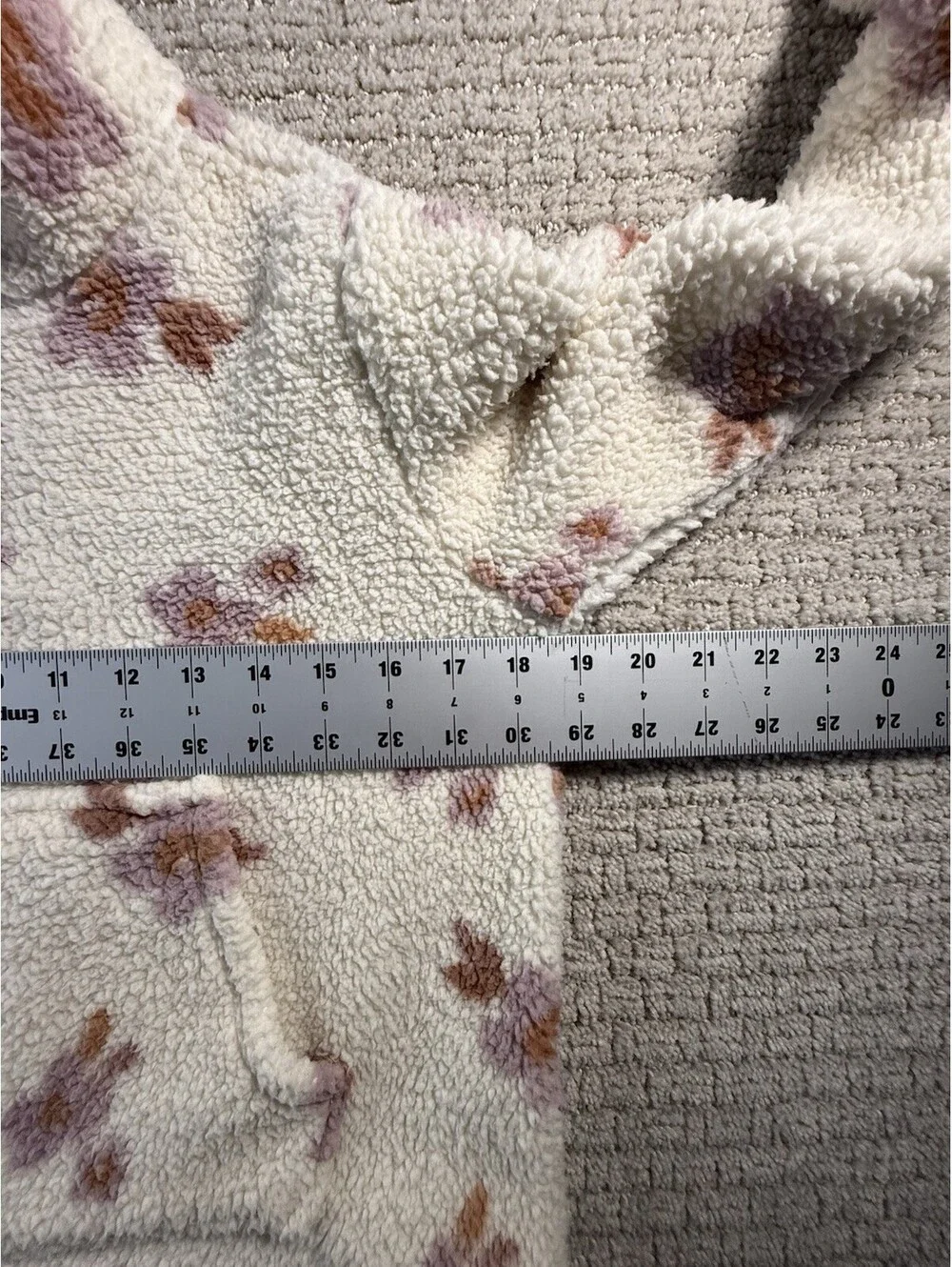 Osh Kosh B’gosh Girls Flower Print  1/4 Zip Sherpa Shirt Size 14